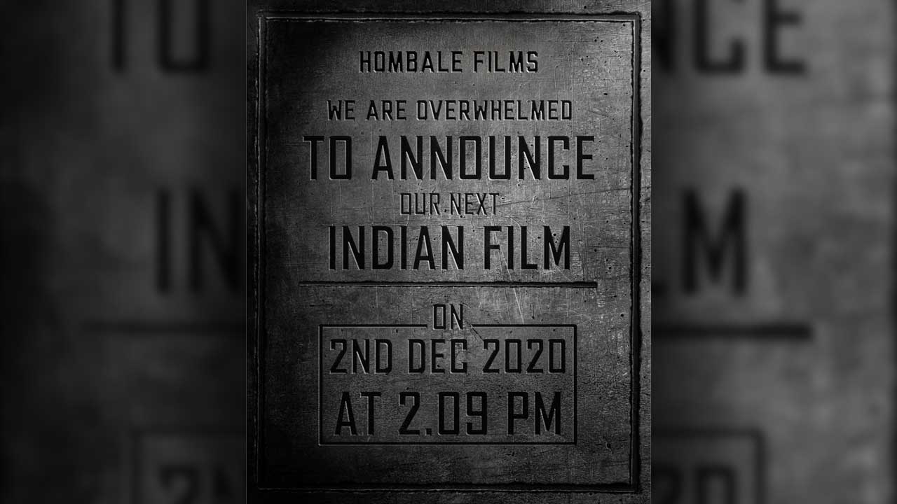 Hombale Films, makers of the ‘KGF’, announce the biggest film of 2021