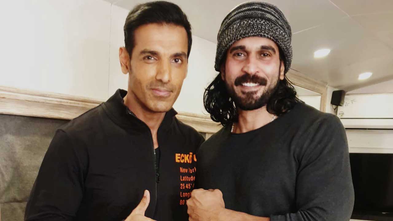 John Abraham bonds over football with co-star Rajeev Pillai!