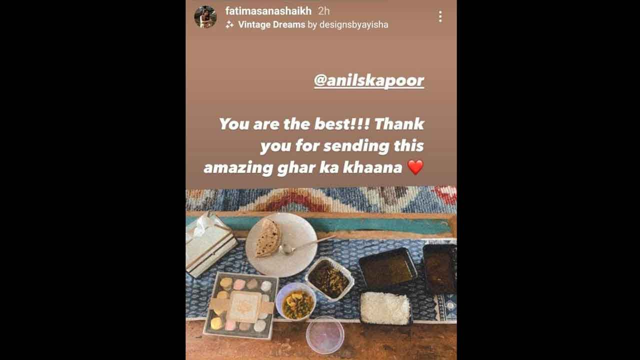 Anil Kapoor sends ‘Ghar Ka Khana’ to quarantined Fatima Sana Shaikh!