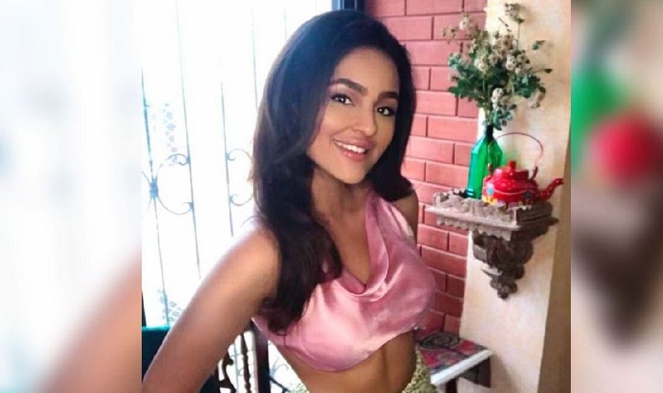 Seerat Kapoor looks desirable in a pink satin top and green floral mini skirt!