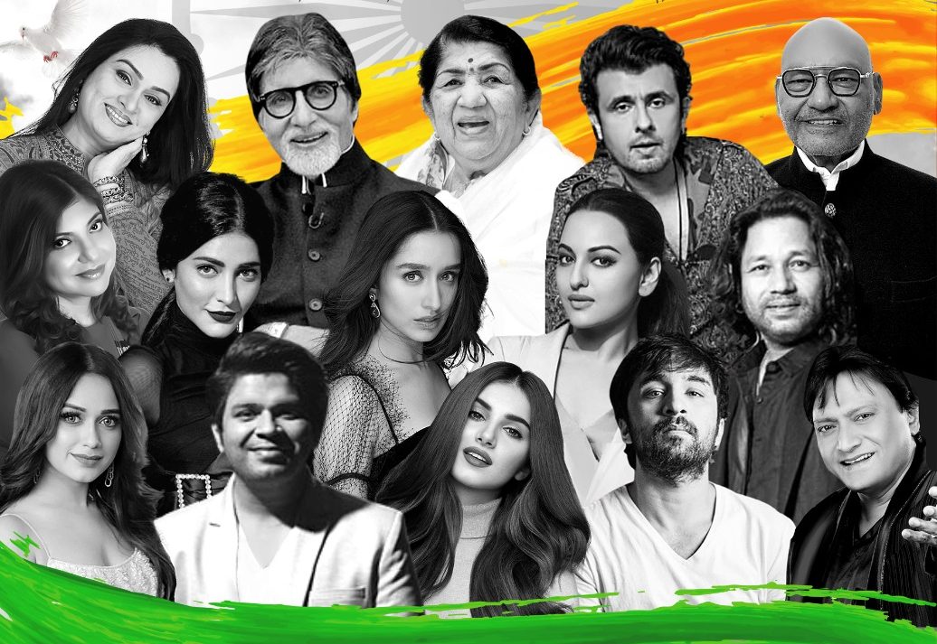 15 legendary celebrities come together for the first time to lend voice for a patriotic song  ‘#HumHindustani’!