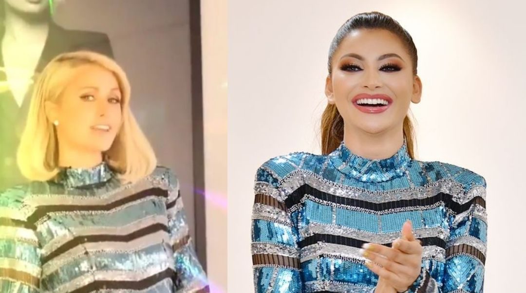 Same pinch for Urvashi Rautela and Paris Hilton, both wear similar Zhivago dresses!