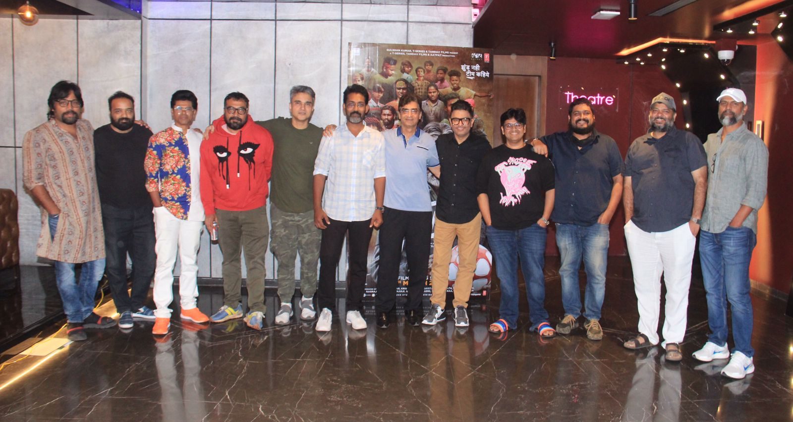 ‘Jhund’ of directors spotted at T-Series office with ‘Jhund’ producer and director, Bhushan Kumar and Nagraj Manjule, respectively!