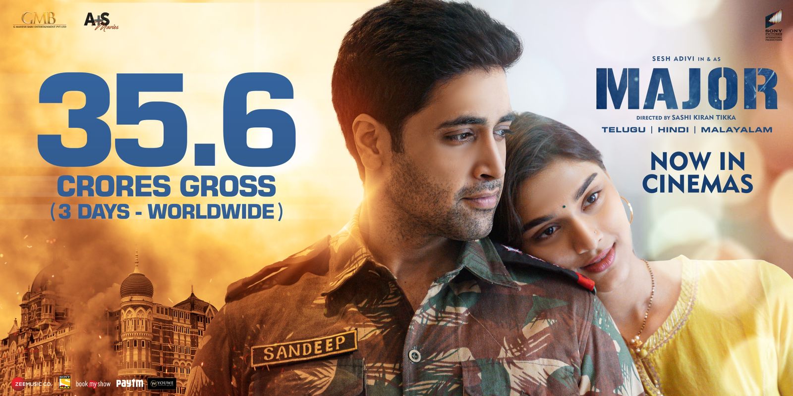 ‘Major’ saw a 100% jump in box office collections on Day-3!