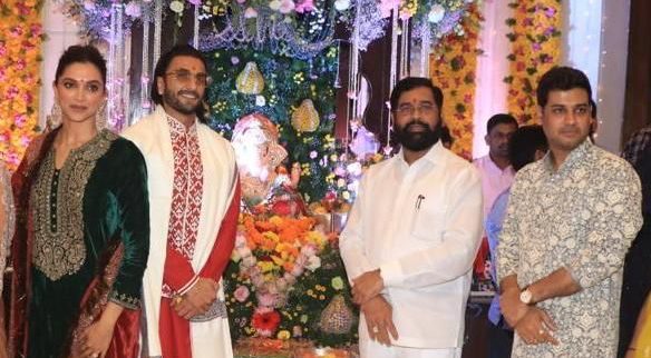 Deepika Padukone, Ranveer Singh, Bhushan Kumar and many other celebrities visit  Chief Minist er Eknath Shinde’s Ganeshotsav!