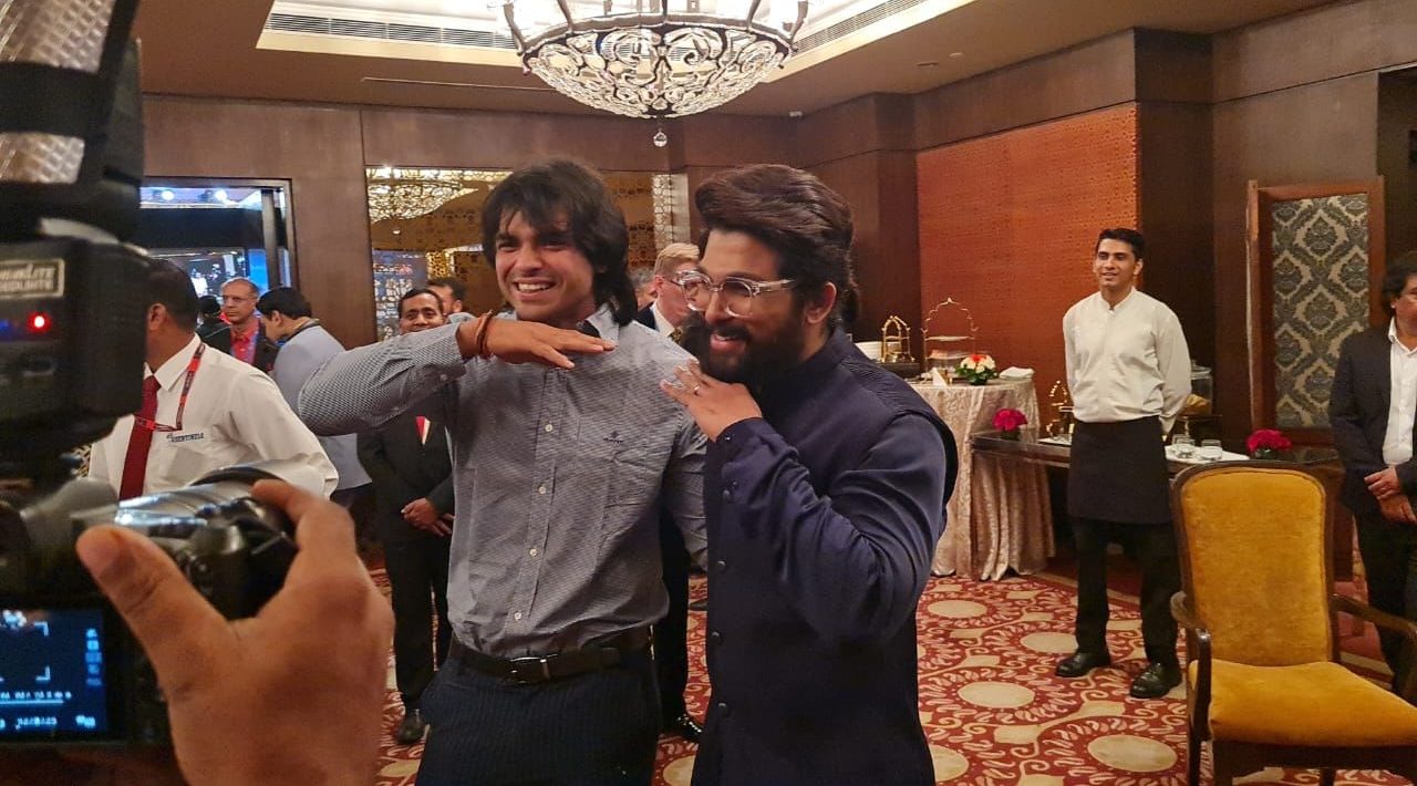 Olympic gold medalist Neeraj Chopra does Allu Arjun’s “Jhukega nahi saala…’ step!
