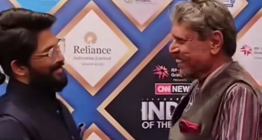 ‘Indian Of The Year’ Allu Arjun meets the Indian cricketing legend Kapil Dev!