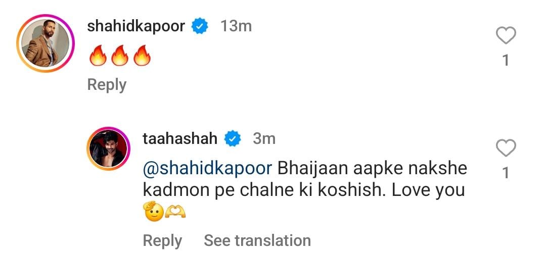 For Taha Shah Badussha’s “Zeher Mohabbat”, Shahid Kapoor reacted with a fire emoji!