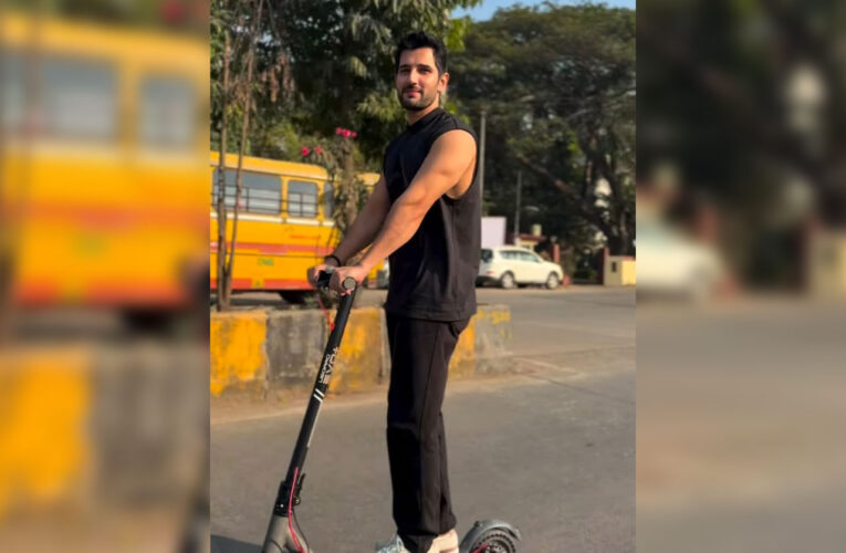 Aditya Seal is keen to reduce carbon footprint, rides E-scooter!