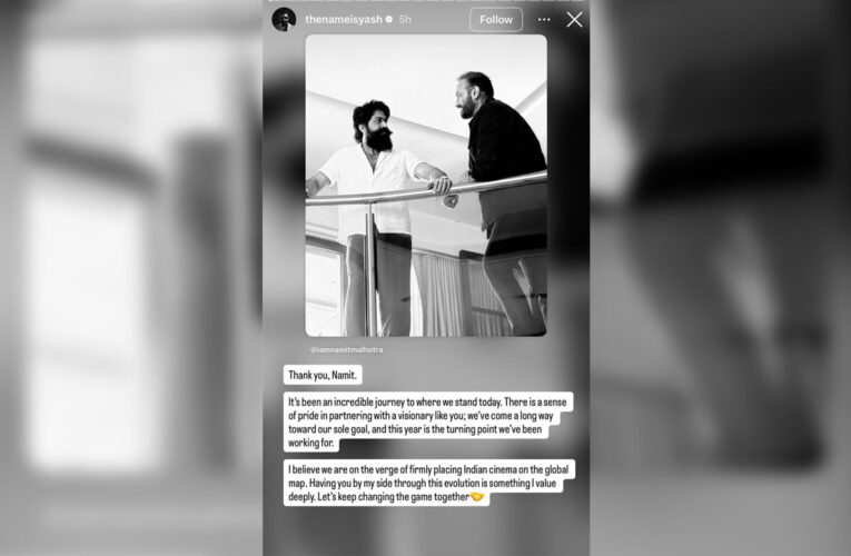 Rocking Star Yash Shares a Heartfelt Note for Ramayana Producer Namit Malhotra!