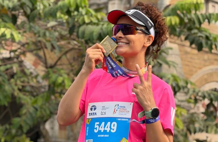 Saiyami Kher completes 10 years since her first participation at the Mumbai Marathon!