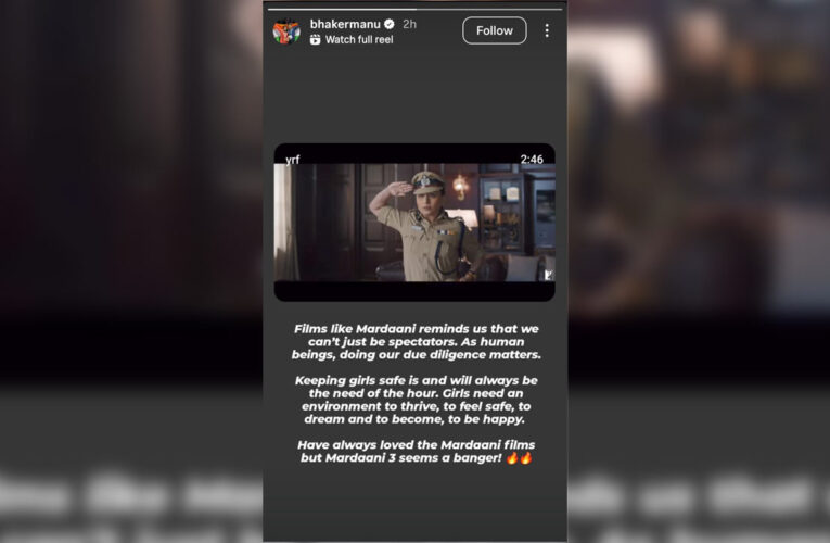 Indian shooting icon Manu Bhaker says, “Have always loved the Mardaani films but Mardaani 3 seems a banger”!