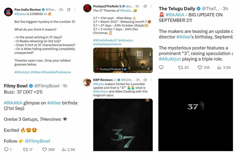 Raaka Team’s Mysterious ‘37’ Post Sends Fans Into a Frenzy, Multiple Theories Take Over Social Media!