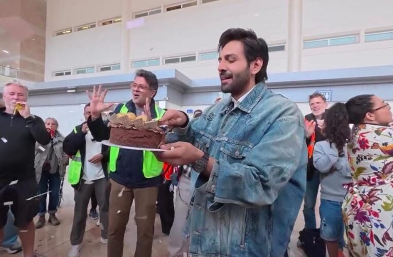National Award Winner Kartik Aaryan Receives Grand Welcome On Captain India Set In London!
